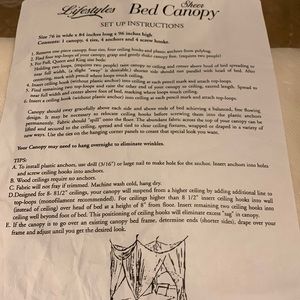 Ecru sheer bed canopy